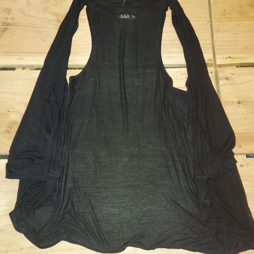 JKLA Black Vest Sz. XL with asymmetrical hem